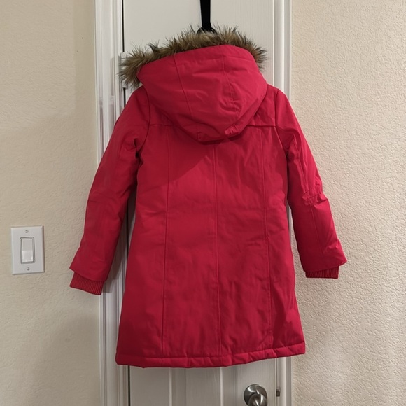 GAP KIDS Warmest down Parka hooded coat water resistant hot pink size Large - Picture 4 of 4